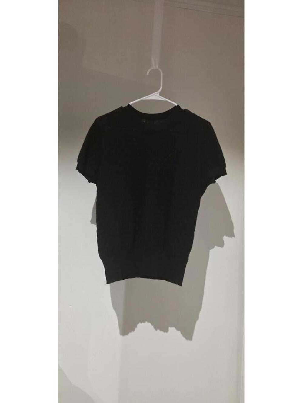 Marlowe - Sweater Women's L Black Short Sleeve Cashmere Silk Blend Made Italy